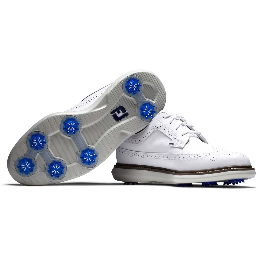 FootJoy Traditions Wing Tip Golf Shoes White/Navy/Grey - Image 5