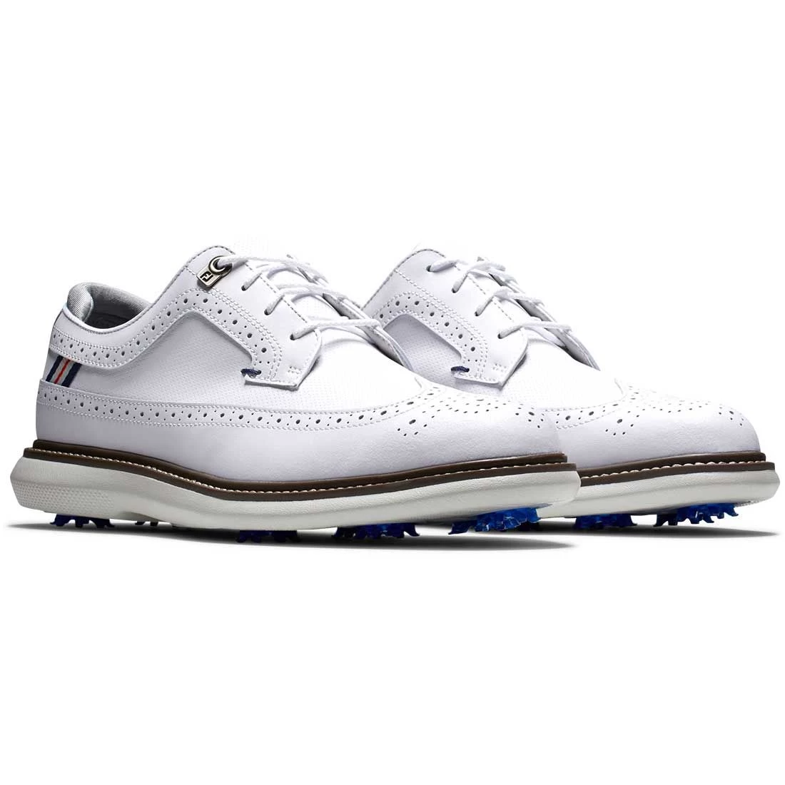 FootJoy Traditions Wing Tip Golf Shoes White/Navy/Grey - Image 4