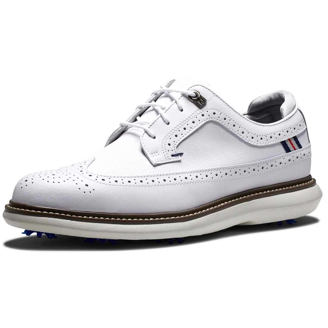FootJoy Traditions Wing Tip Golf Shoes White/Navy/Grey - Image 6