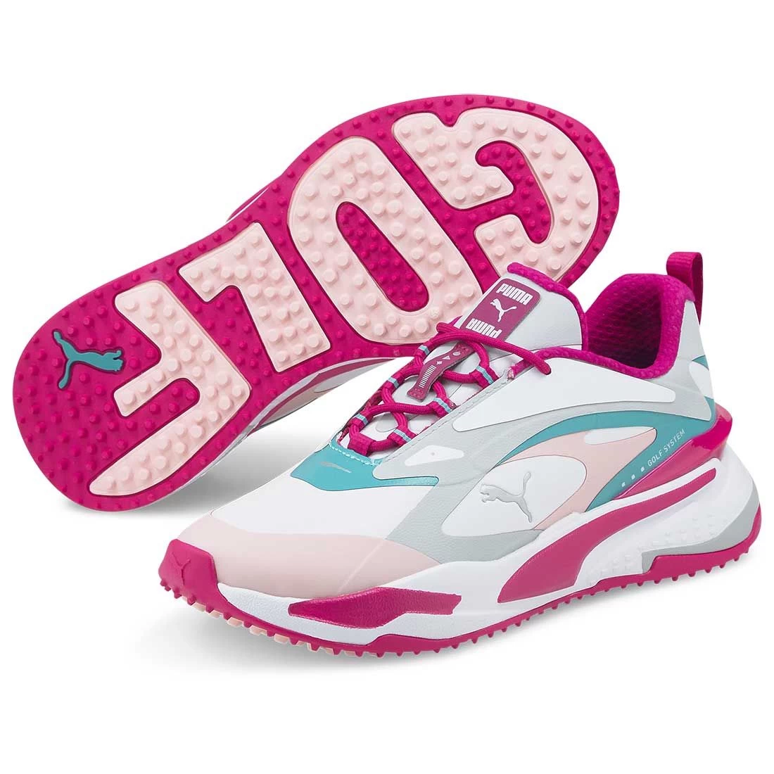 Puma Women's GS-Fast Golf Shoes White/Chalk Pink/Porcelain - Image 3